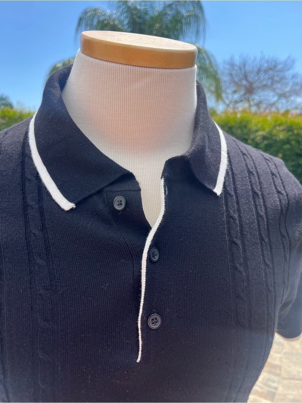 Apt. 9 Black Polo with White Trim - Picture 6 of 7